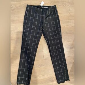 Banana Republic Women's Black Checkered Trousers